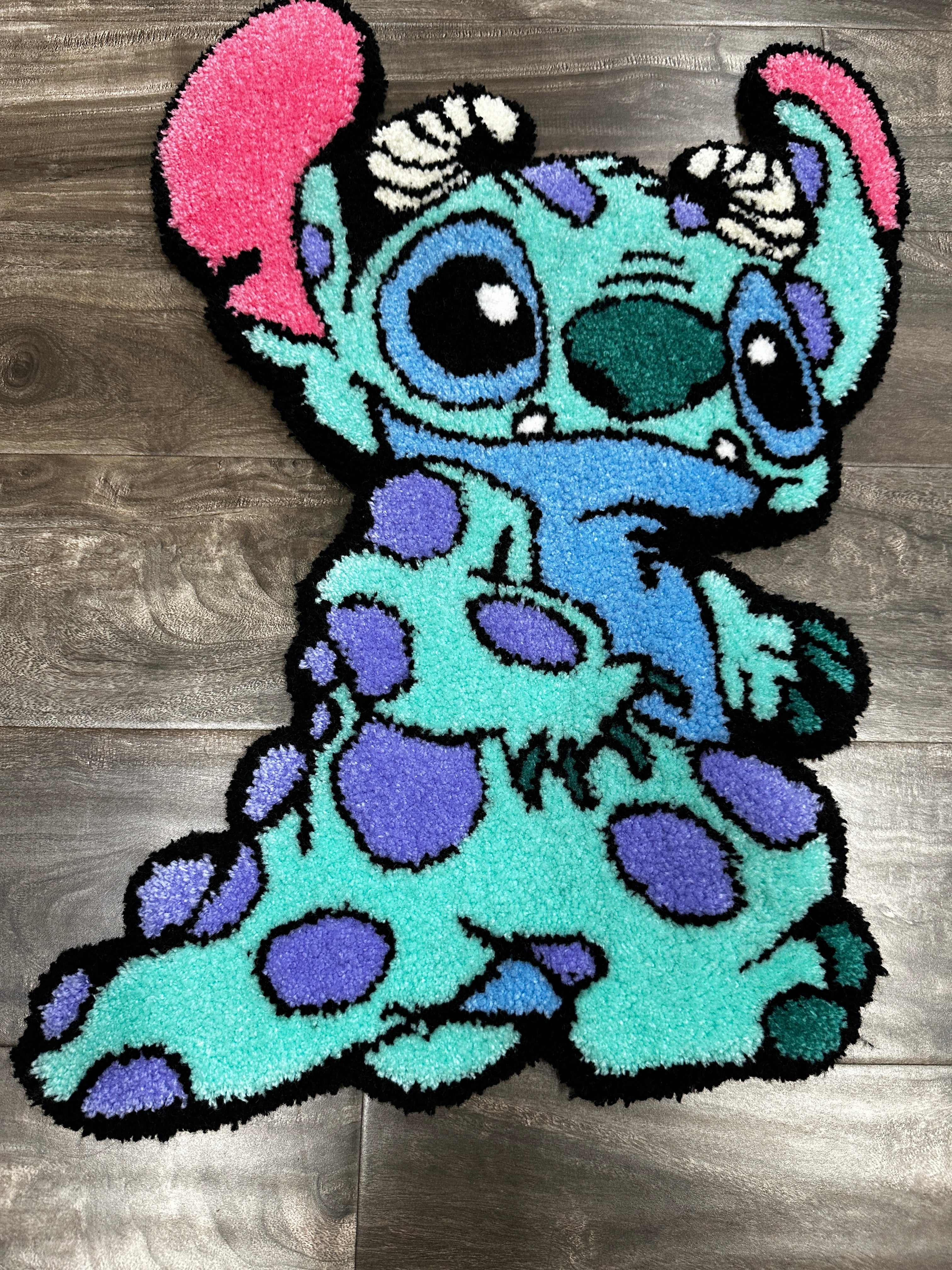 Monster inc sully x stitch rug