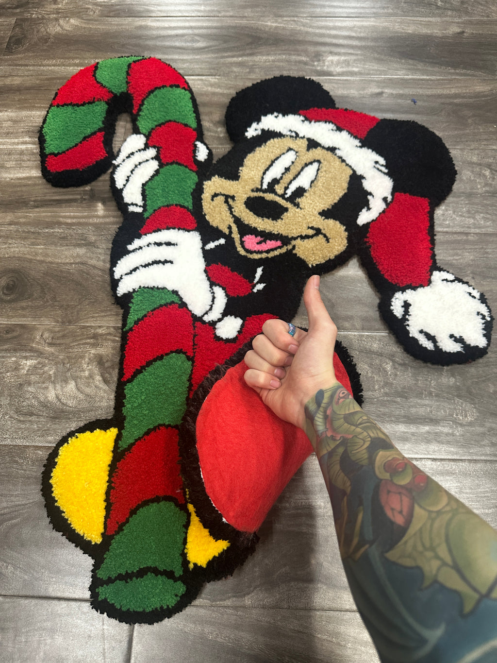 Christmas Mickey tufted rug
